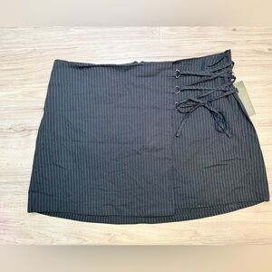 Elegant Black Pinstripe Skirt